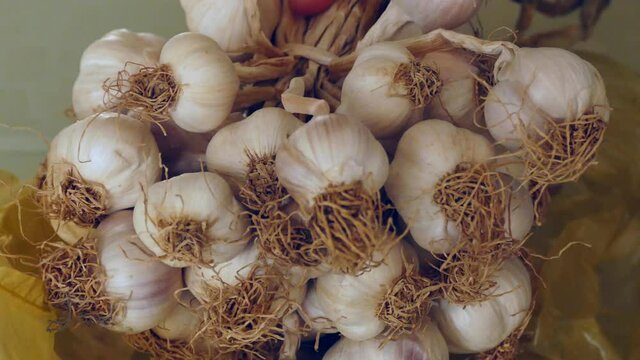 natural garlic, 1 kg dry garlic with stems,