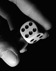 hand with dice