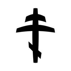 Religious orthodox cross symbol icon.