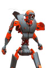 Fototapeta premium skull bot is ready in a white background