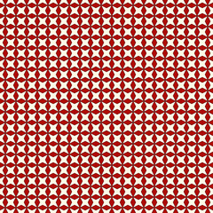 Red and white colors seamless pattern with stylized repeating stars. Simple geometric ornament. Modern stylish texture.