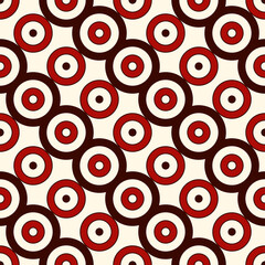 Fototapeta premium Seamless pattern with diagonal lines and circles. Repeated geometric figures ornamental abstract background.