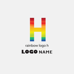 Fototapeta premium letter h colorful rainbow illustration simple logo design vector