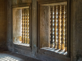 Carved balusters at Angkor Wat - Siem Reap, Cambodia