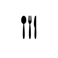 Set of fork spoon and knife, vector illustration on white background.