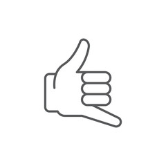 Hand call gesture vector icon symbol isolated on white background