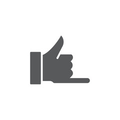 Hand call gesture vector icon symbol isolated on white background