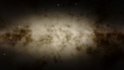 Cosmic landscape, beautiful science fiction wallpaper with endless deep space. 3D render