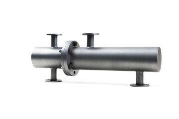 Shell and tube heat exchanger isolated on white background