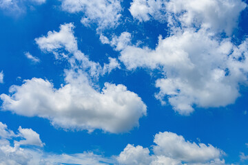 beautiful blue sky with white clouds in the morning horizontal composition