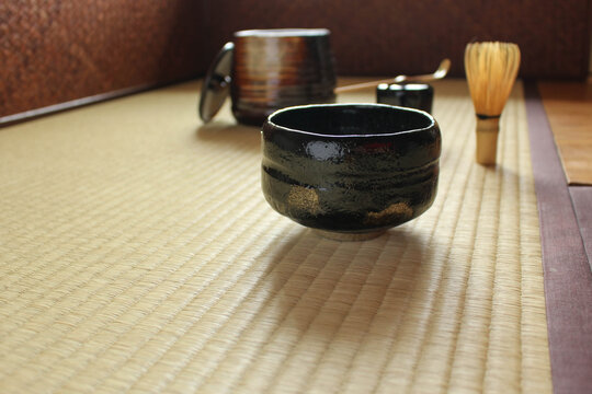 the Japanese tea room: preparing matcha tea