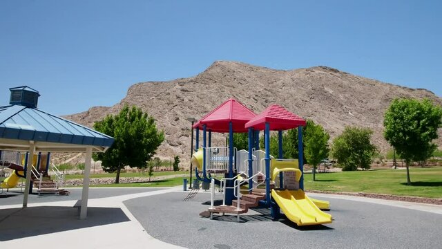 Sunny view of the playground at lone mountain