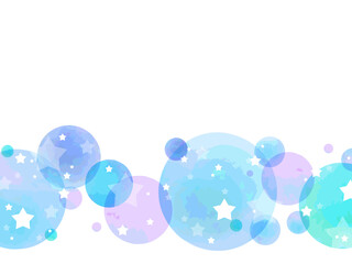 星空のイラストの背景、フレーム素材