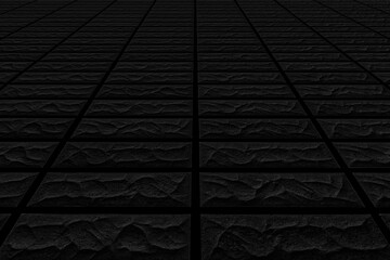 Harmonic black stone floor tiles seamless background and pattern.