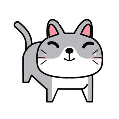 Funny and cute cartoon cat, Vector illustration