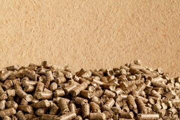 Classic wood chip pellets on the background