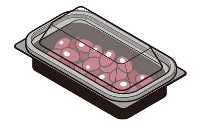 持ち帰りのフードパックに入った金時豆の甘煮