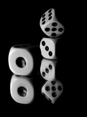 dice on black background