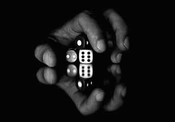 dices in hand