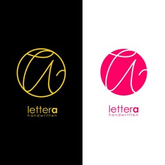 Letter A Logo. Handwritten Letter A Logo. 