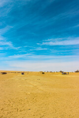Fototapeta na wymiar sand dunes and sky in fayoum desert egypt