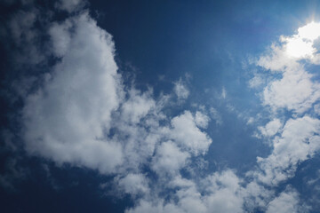 Naklejka na ściany i meble Blue sky with white clouds, Cliffs of Moher Ireland.