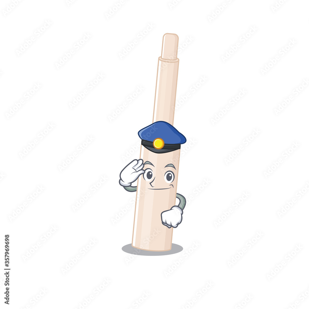 Wall mural Police officer cartoon drawing of concealer stick wearing a blue hat