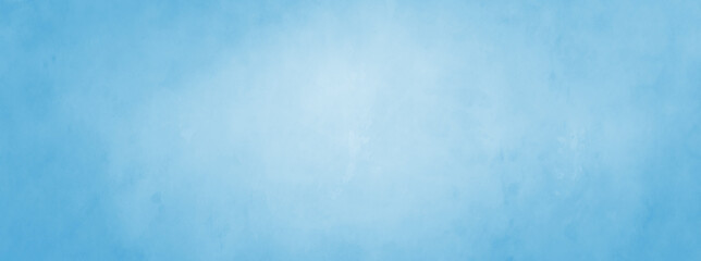 Pastel blue background with soft blurred white center and faded old vintage texture border - obrazy, fototapety, plakaty
