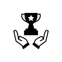 Trophy icon design logo vector template illustration