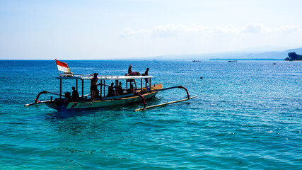 scuba diving boat on the beach