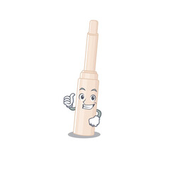 Concealer stick cartoon character design showing OK finger
