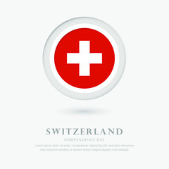 Abstract happy independence day of Switzerland country with country flag in circle greeting background
