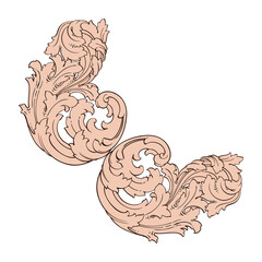 Classical baroque vector of vintage element for design. Decorative design element filigree calligraphy vector. You can use for wedding decoration of greeting card and laser cutting.