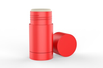 Blank deodorant stick for design presentation and mock up. 3d render illustration.