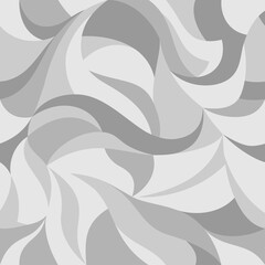 Curly waves tracery, white curved lines, stylized abstract petals pattern. Vector seamless background. Leaflets texture wallpapers for printing on paper or fabric 