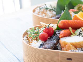 手作りのおいしい曲げわっぱのお弁当