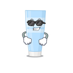 cartoon character of eye cream wearing classy black glasses