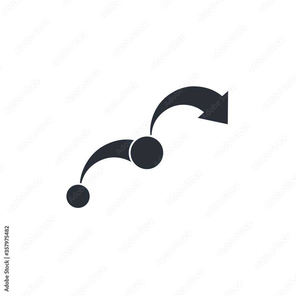 Poster graph of growth spikes. conversion process. vector icon isolated on white background.