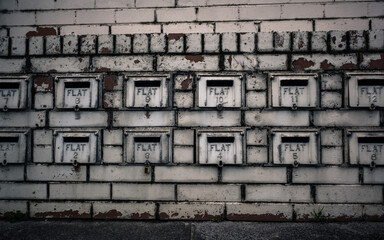 Fototapeta na wymiar old brick wall with mail box