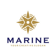 Compass, Cruise and Marine Logo Vector
