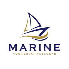 Ship, Cruise and Marine Logo Vector