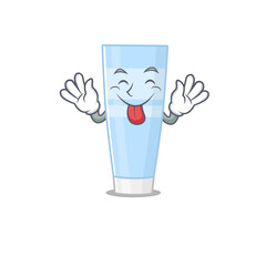 Funny eye cream cartoon design with tongue out face