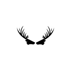 Fototapeta na wymiar Twin Deer Logo Template vector icon illustration design