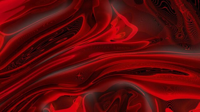 Waves of flowing abstract mystical background red and black colors. Fantastic waves of textural scarlet substance.