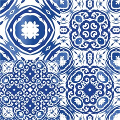 Portuguese ornamental azulejo ceramic.
