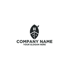 Initial Letter ED Real estate Simple Leaf Logo Design Template