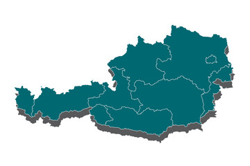 austria map - blue pastel graphic background