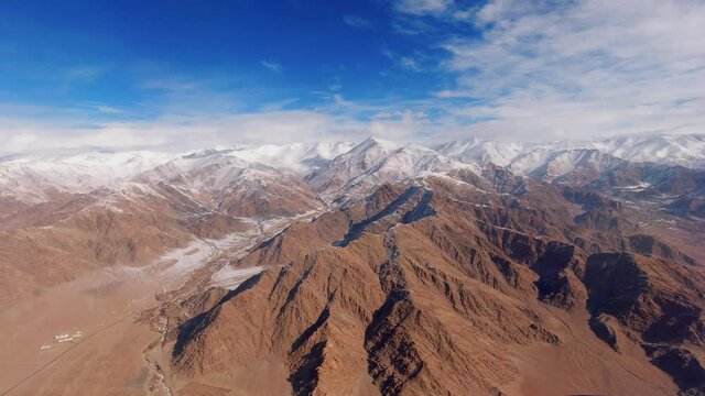 aircraft view of the ladakh range 