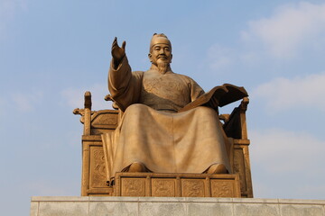Naklejka premium Statue of King Sejong the Great in Seoul