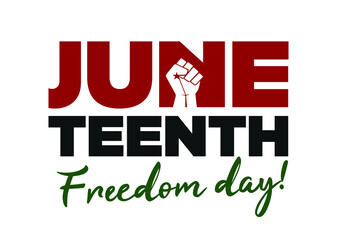 Juneteenth. June 19, 1865. Freedom, Emancipation, and Independence Day Ceremonial. Design of Banner and Flag. Vector logo Illustration.
